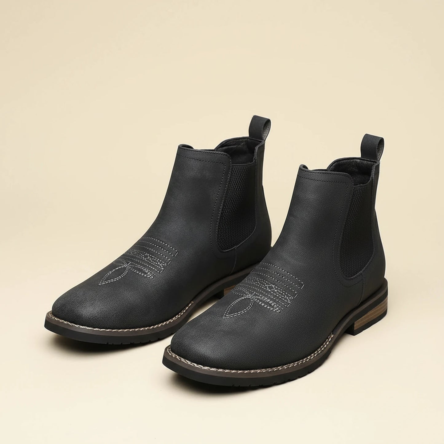 Men's Western Style Leather Chelsea Ankle Boot