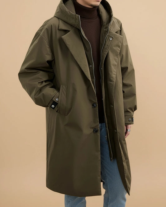 Men's Waterproof Hooded Overcoat