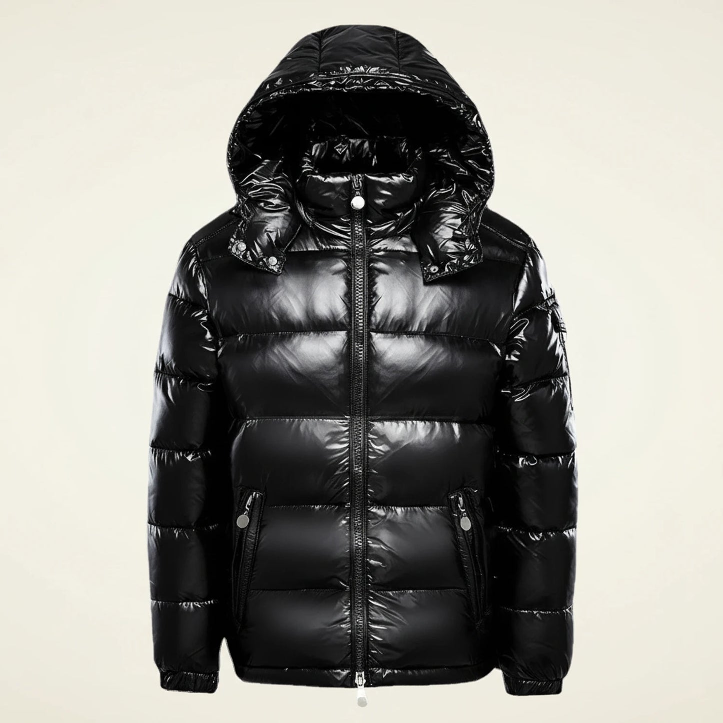 Men's Glossy Hooded Puffer Jacket