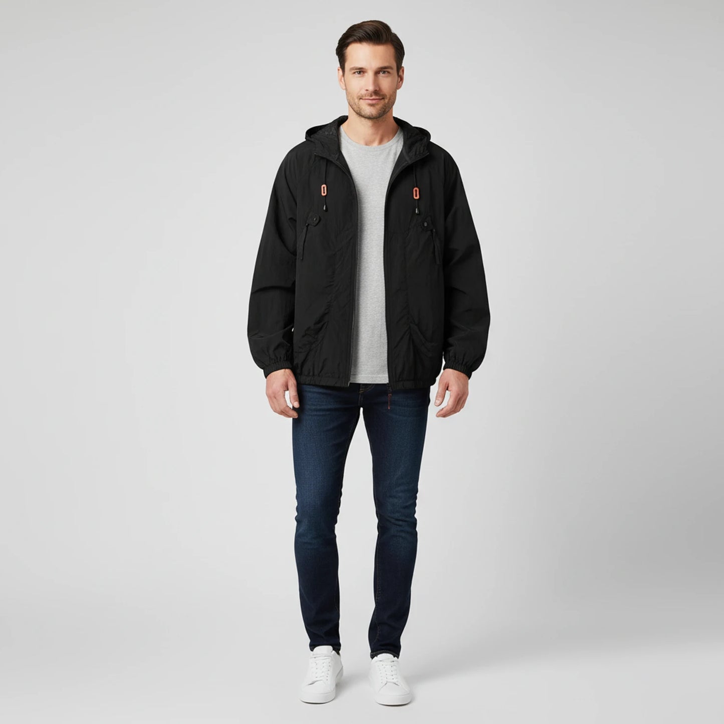 Men's Hooded Windbreaker Jacket