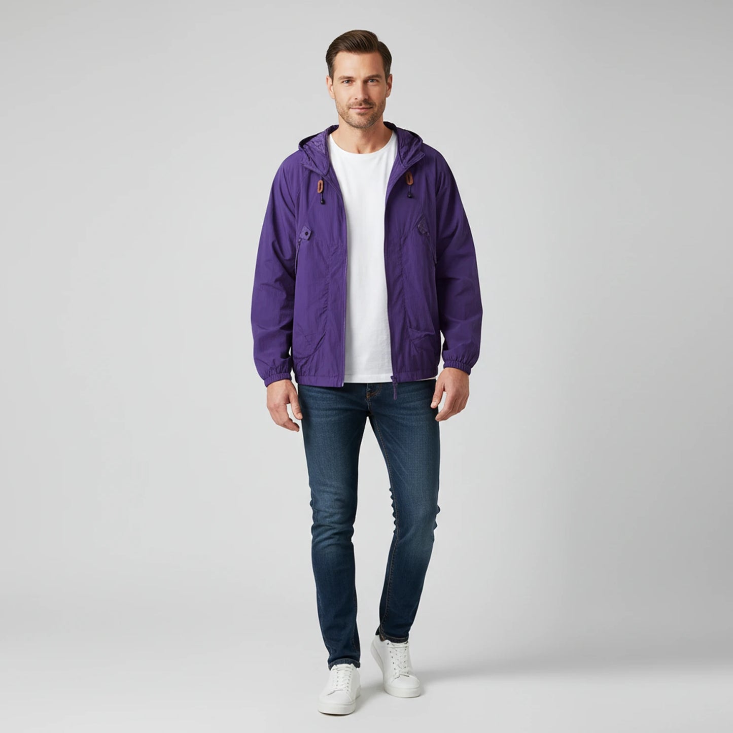 Men's Hooded Windbreaker Jacket