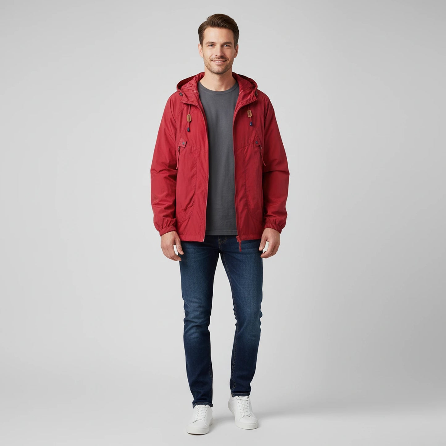 Men's Hooded Windbreaker Jacket