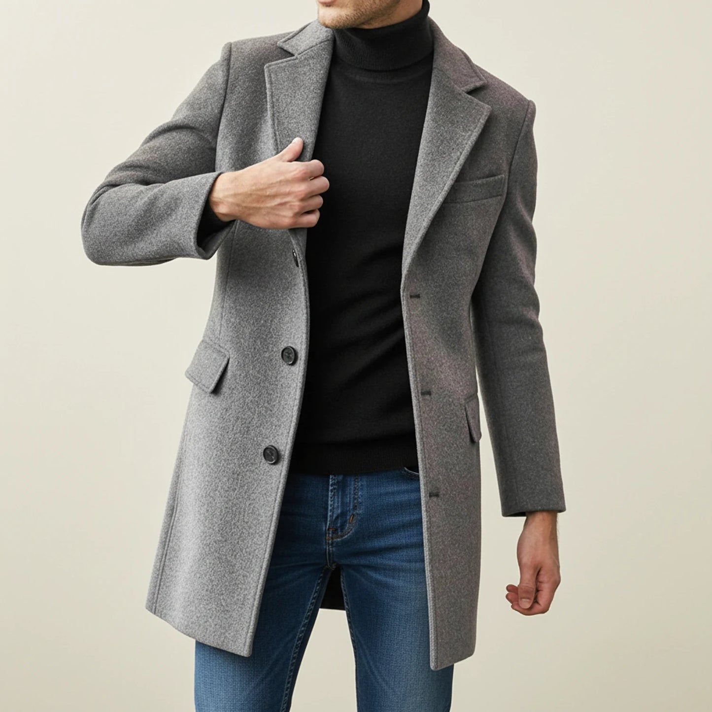 Men's Classic Winter Long Overcoat