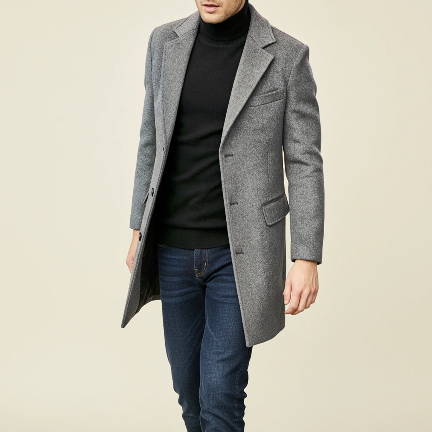 Men's Classic Winter Long Overcoat