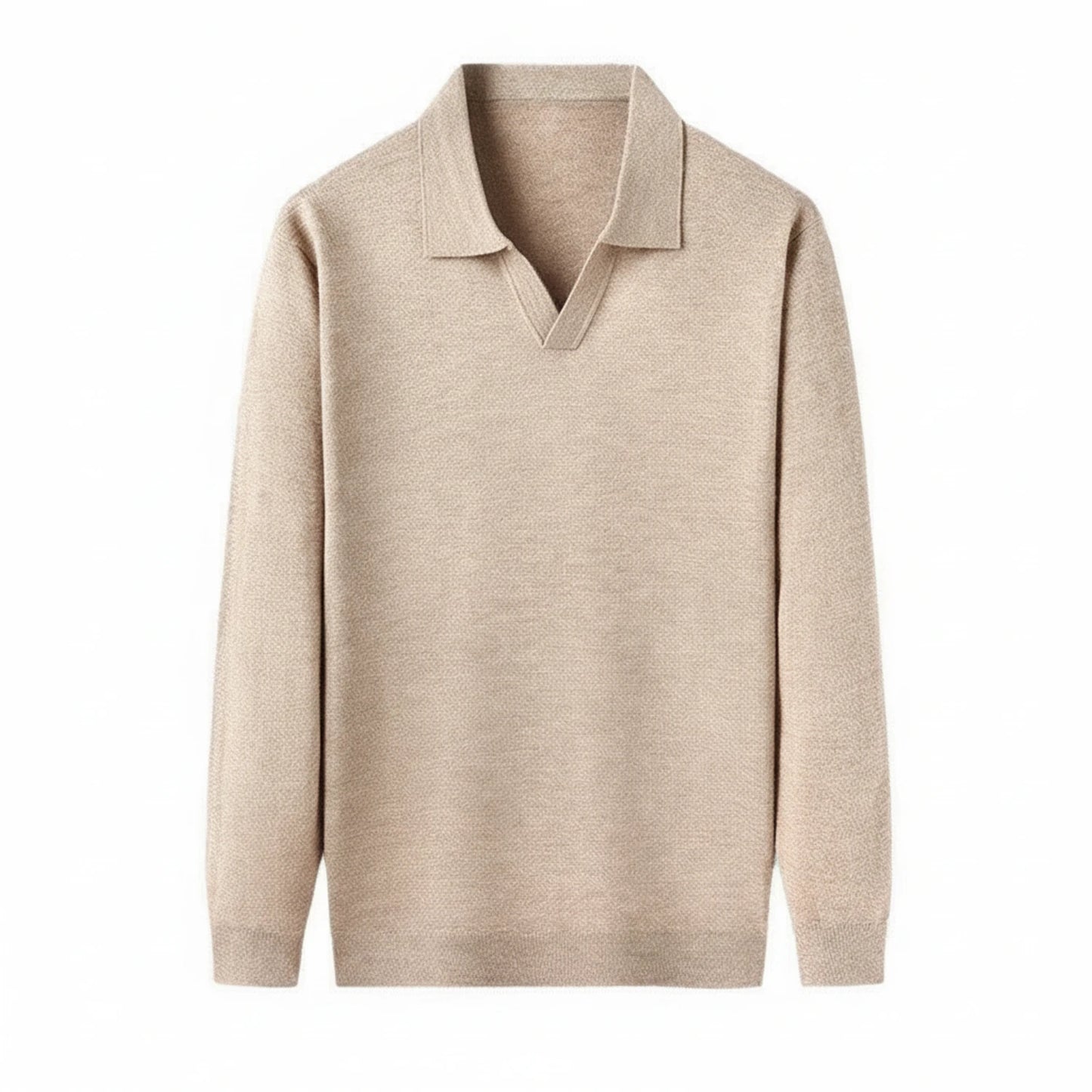 Men's Long-Sleeve Knit Polo Sweater