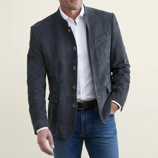 Men's Mandarin Collar Blazer Jacket