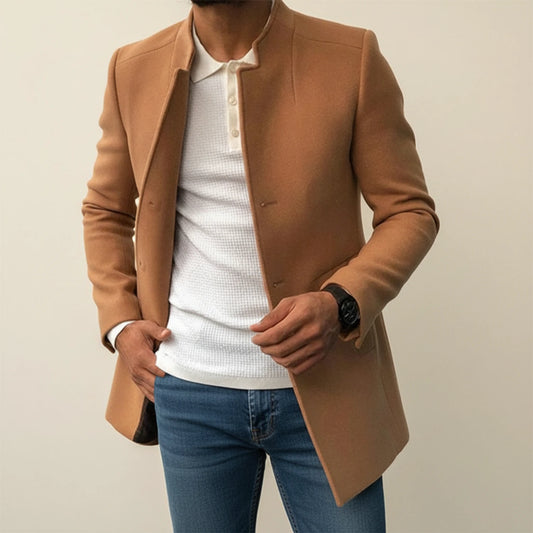 Men's Slim Fit Mandarin Collar Jacket