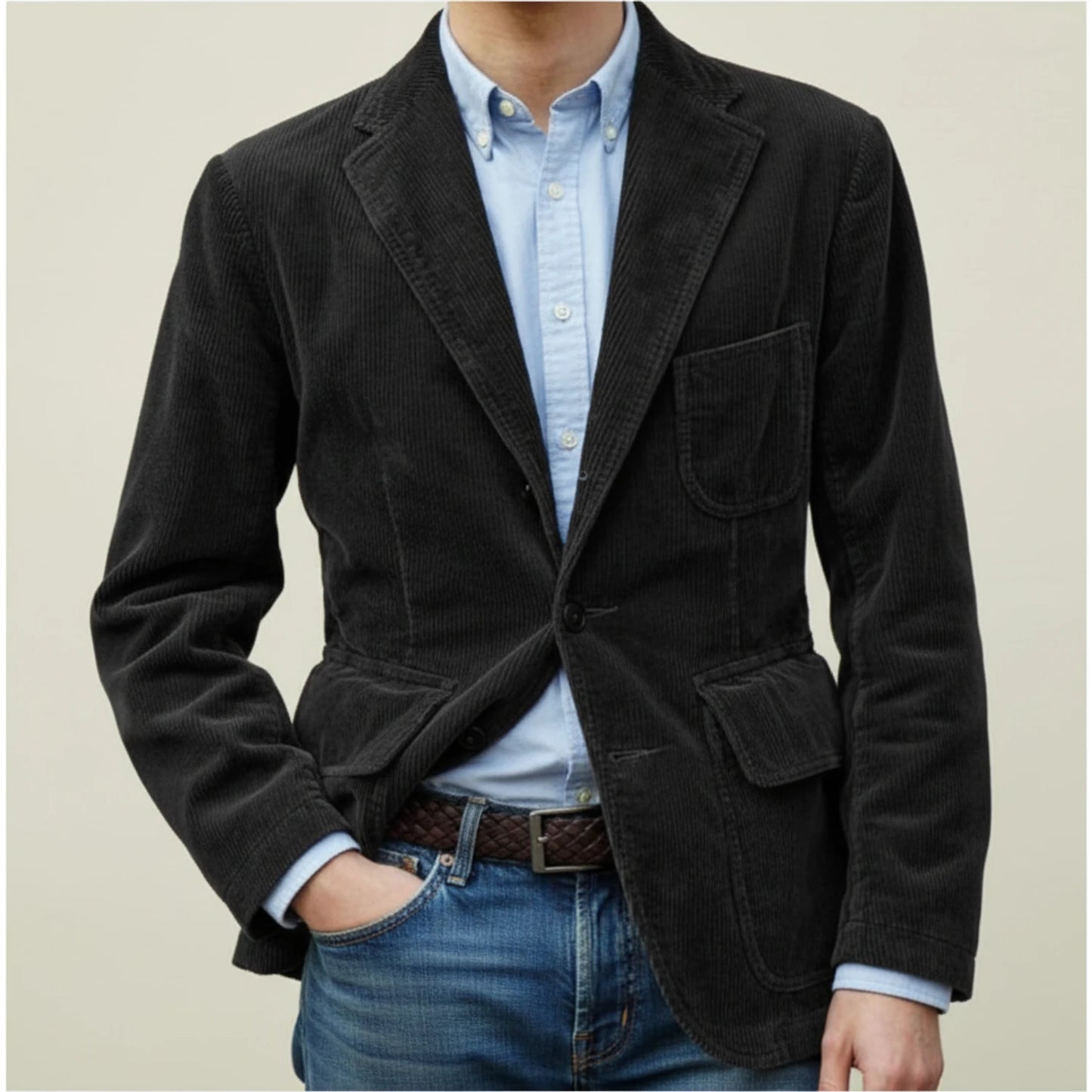 Men's Notch Lapel Vintage Blazer Jacket