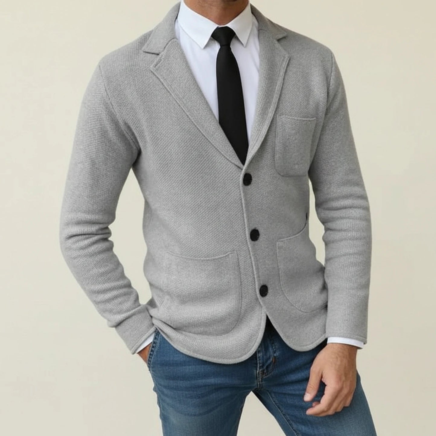 Men's Notch Lapel Blazer Jacket