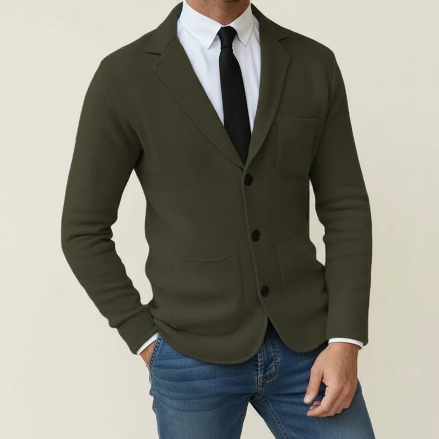 Men's Notch Lapel Blazer Jacket