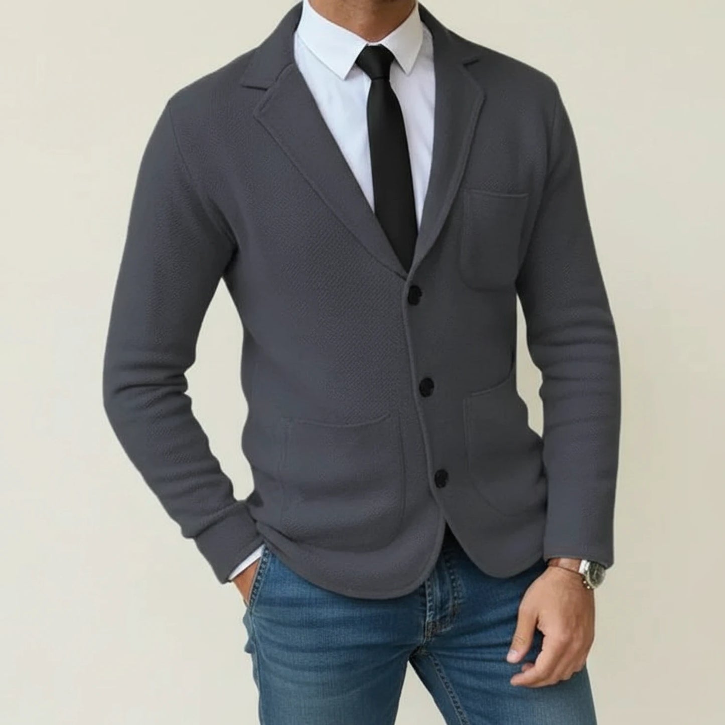 Men's Notch Lapel Blazer Jacket