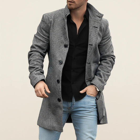 Men's Stylish Notched Lapel Overcoat
