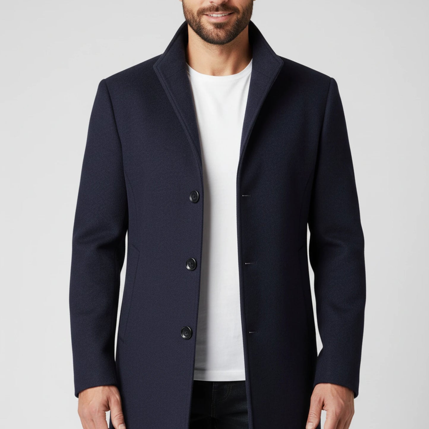 Men's Notched Lapel Overcoat image