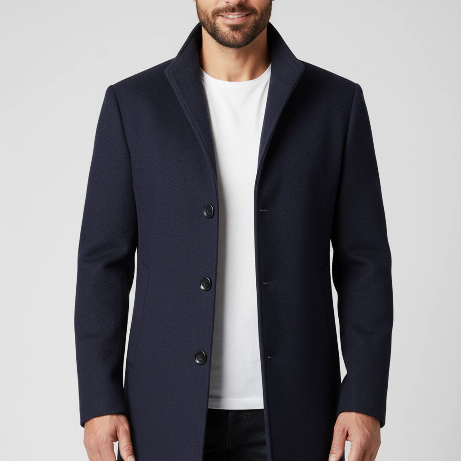 Men's Notched Lapel Overcoat image