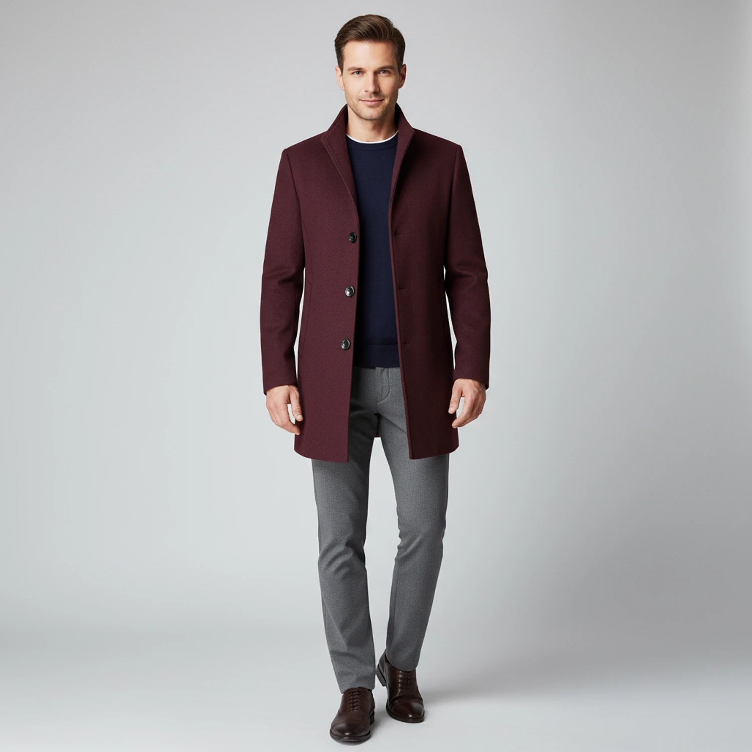 Men's Notched Lapel Overcoat image