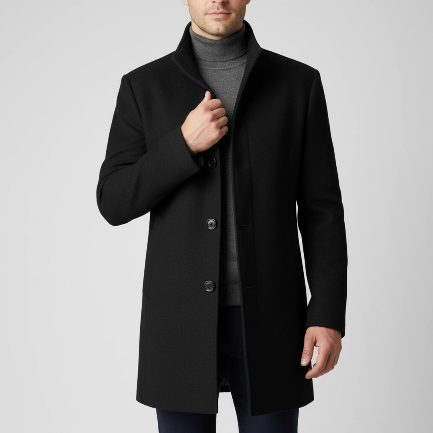 Men's Notched Lapel Overcoat image