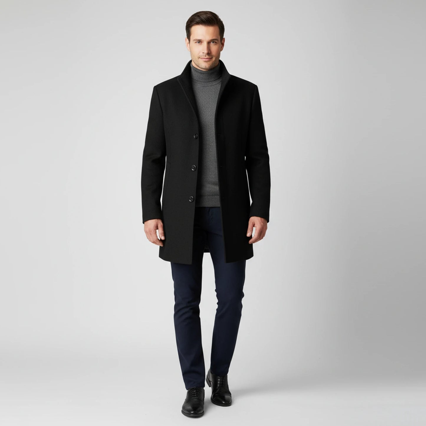 Men's Notched Lapel Overcoat image