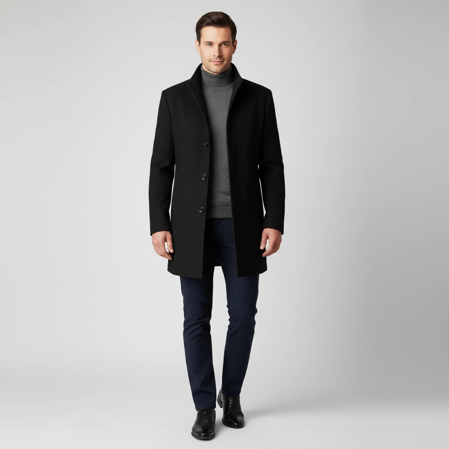 Men's Notched Lapel Overcoat image