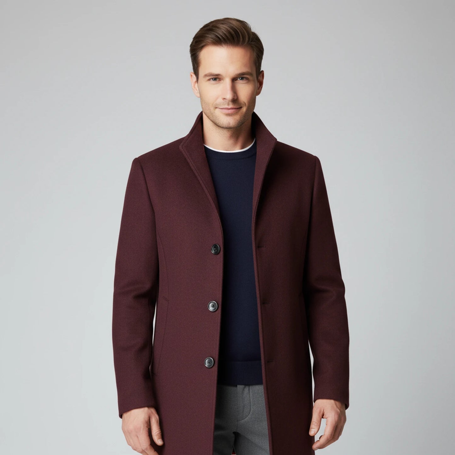 Men's Notched Lapel Overcoat image