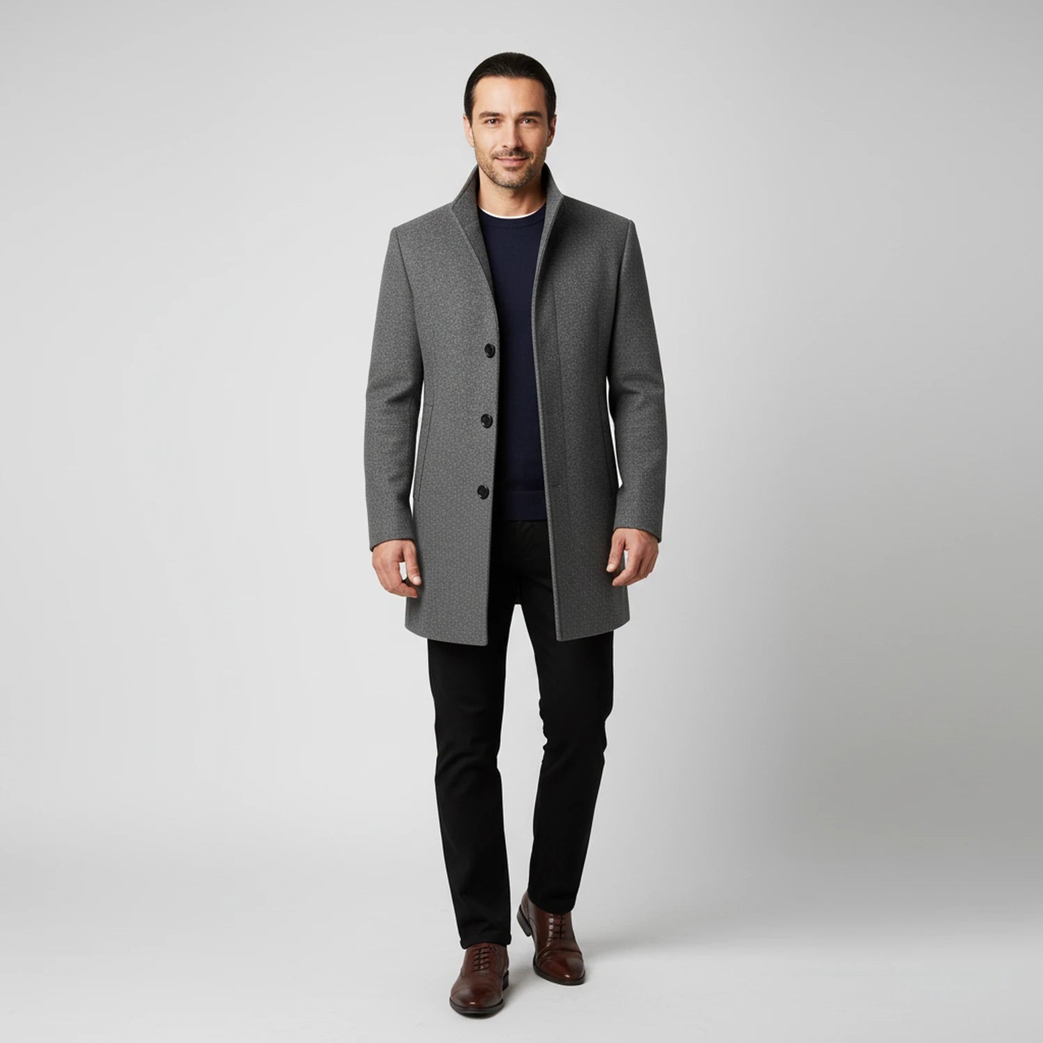 Men's Notched Lapel Overcoat image