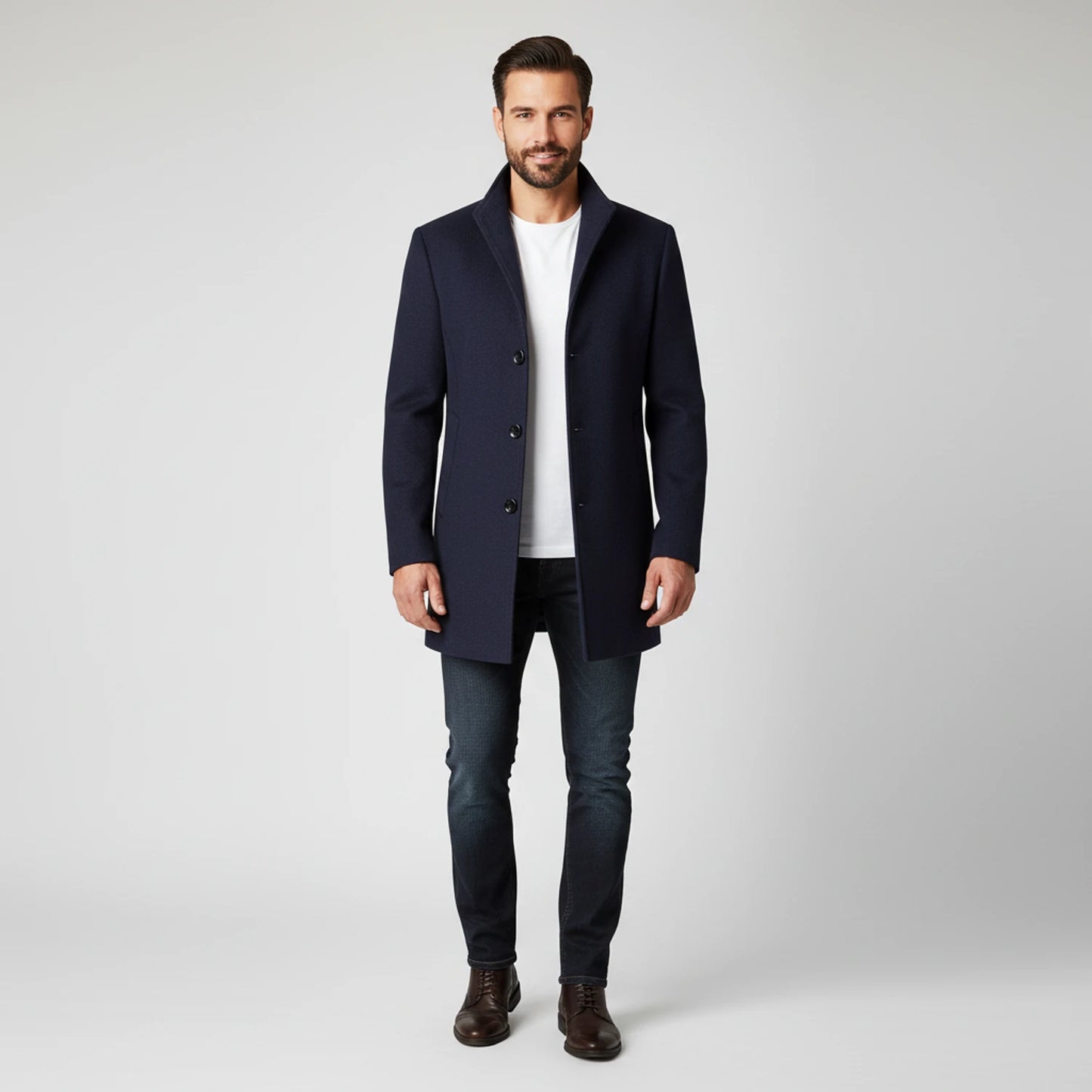 Men's Notched Lapel Overcoat image
