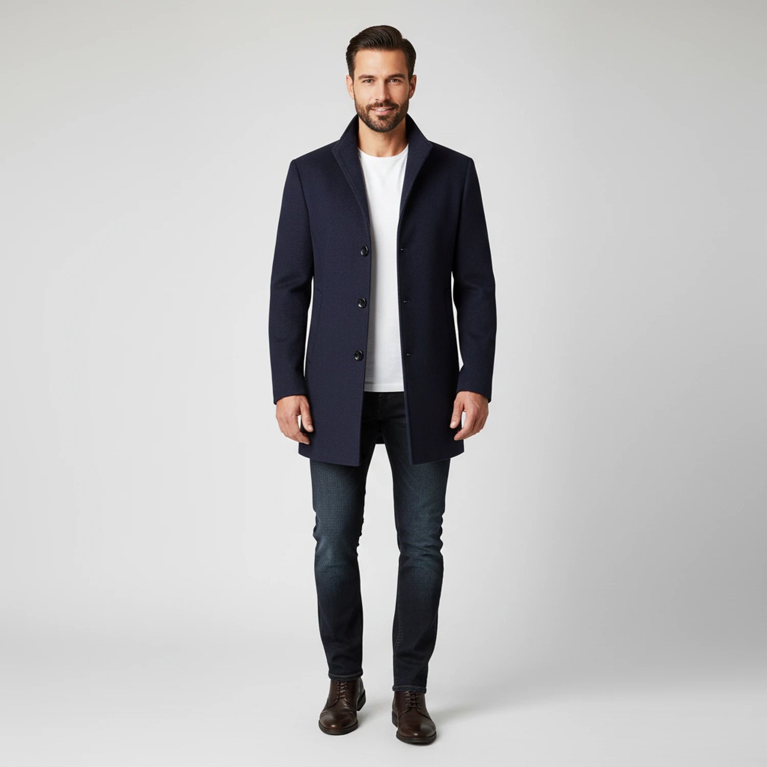 Men's Notched Lapel Overcoat image