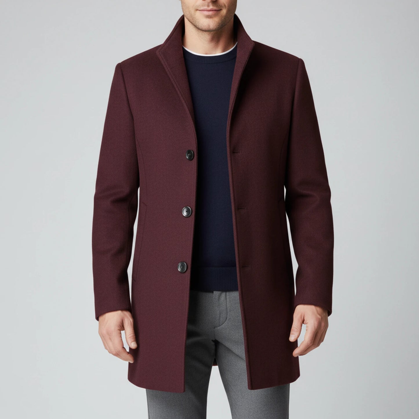 Men's Notched Lapel Overcoat image