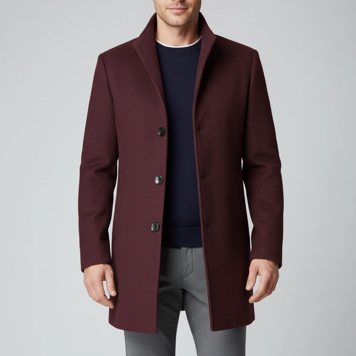 Men's Notched Lapel Overcoat image