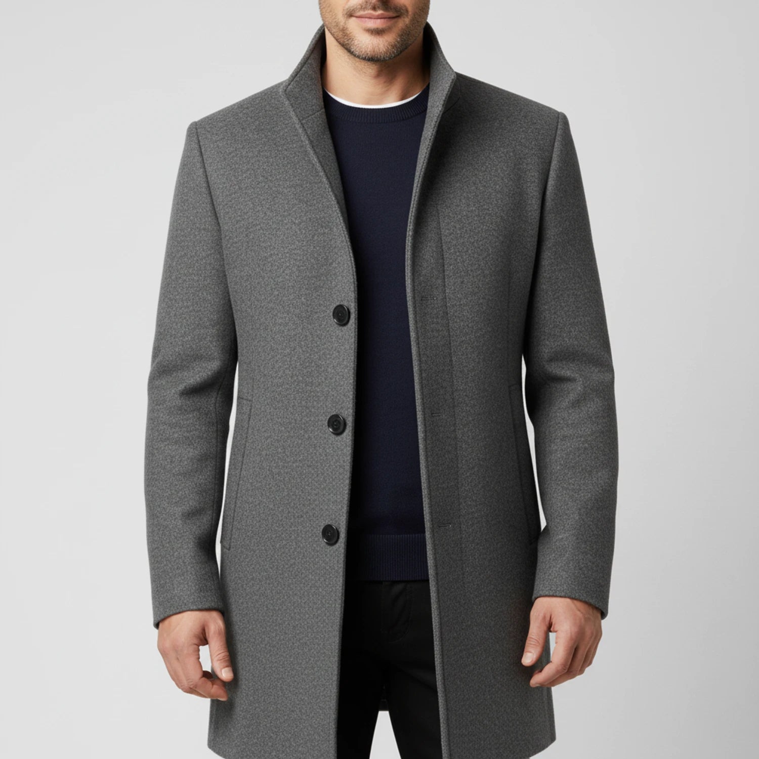 Men's Notched Lapel Overcoat image