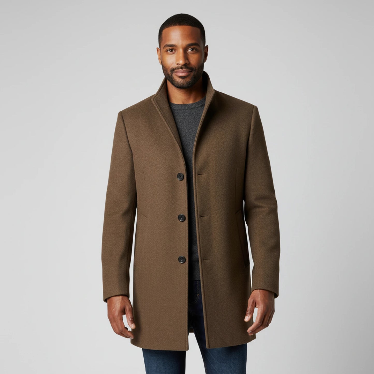 Men's Notched Lapel Overcoat image