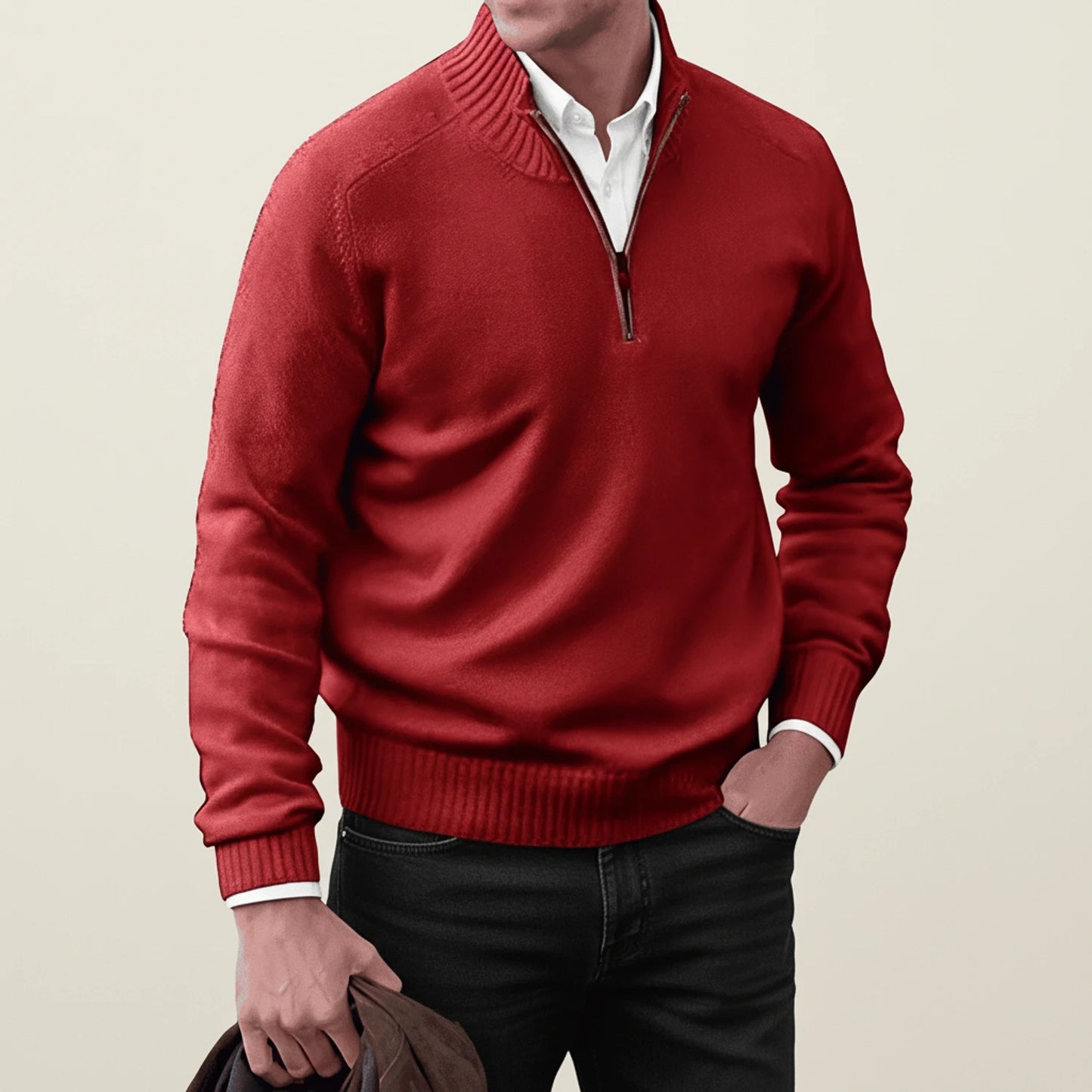 Men's Quarter-Zip Pullover Sweater