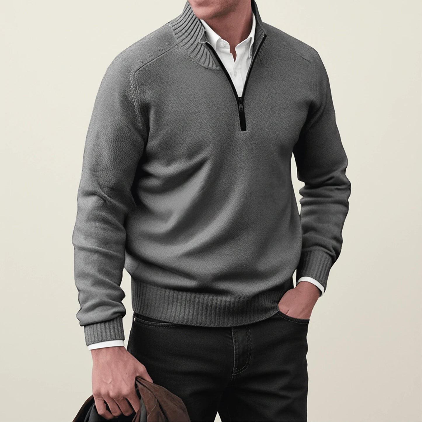 Men's Quarter-Zip Pullover Sweater