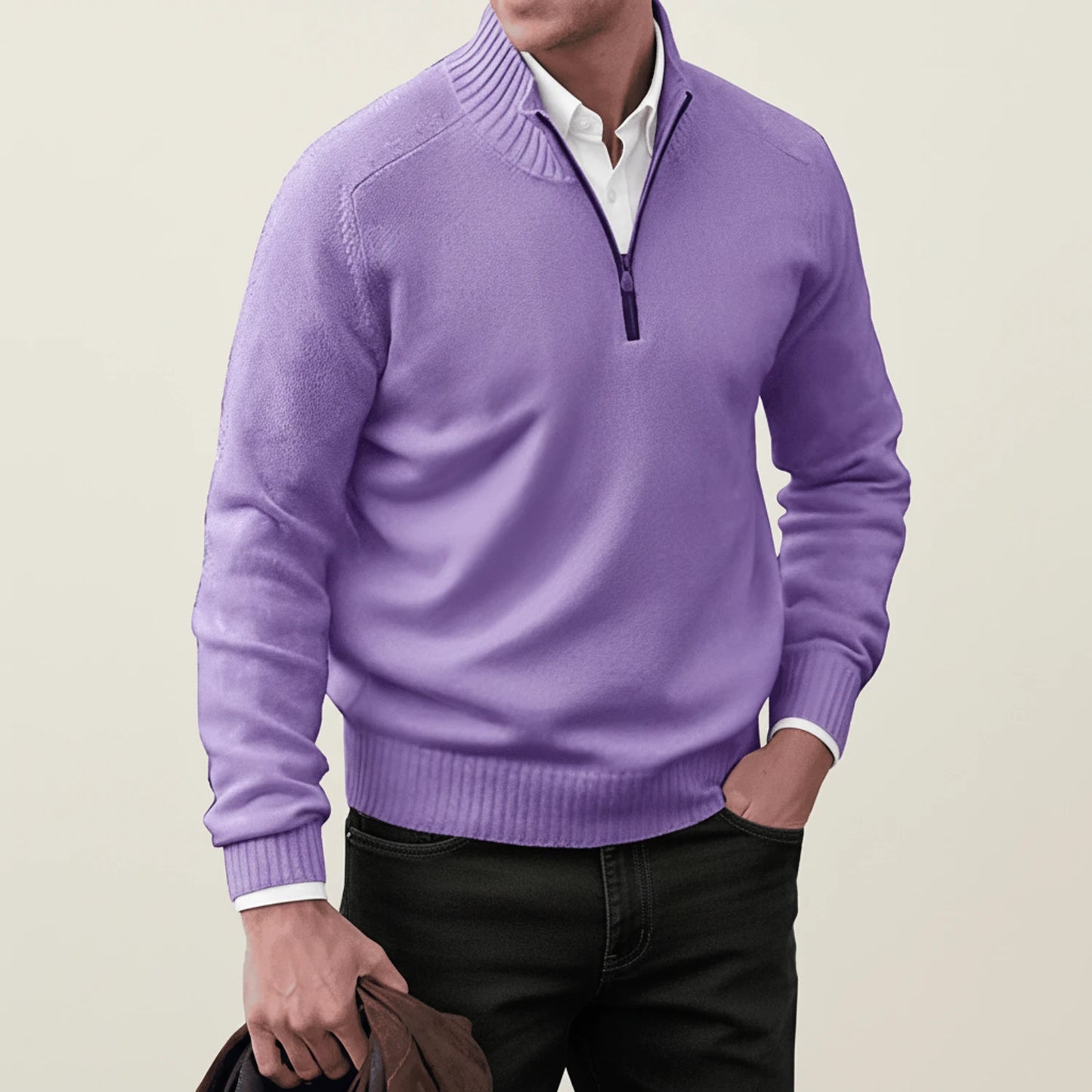 Men's Quarter-Zip Pullover Sweater