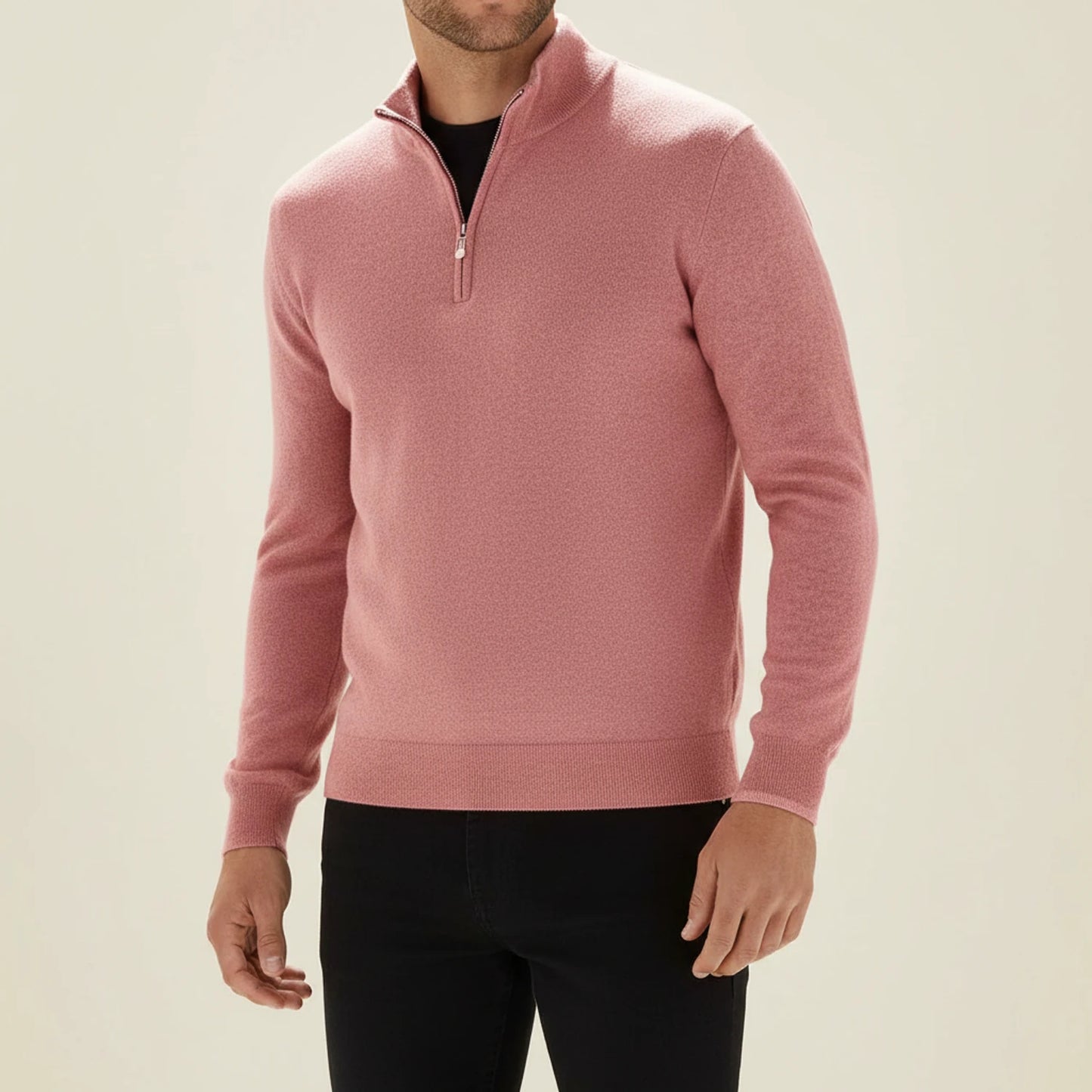 Men's Casual Quarter-Zip Sweater