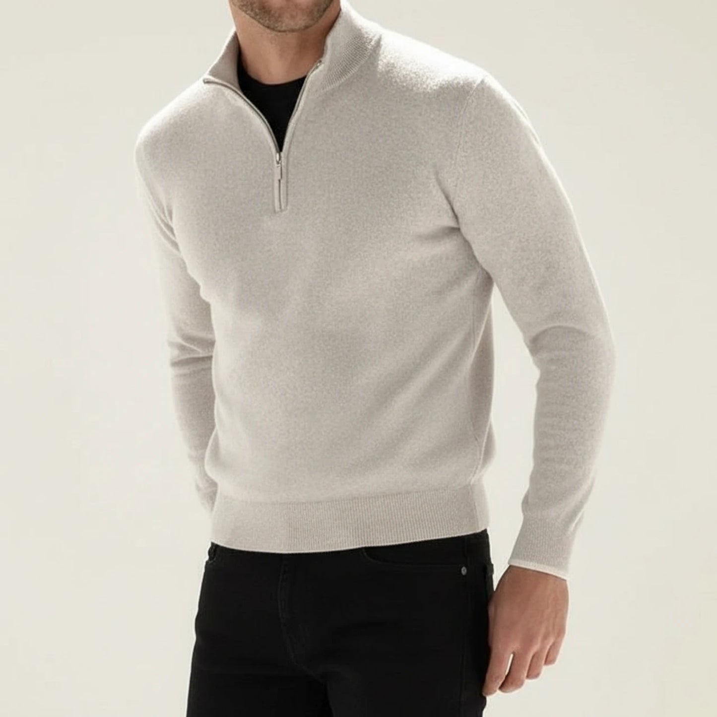 Men's Casual Quarter-Zip Sweater