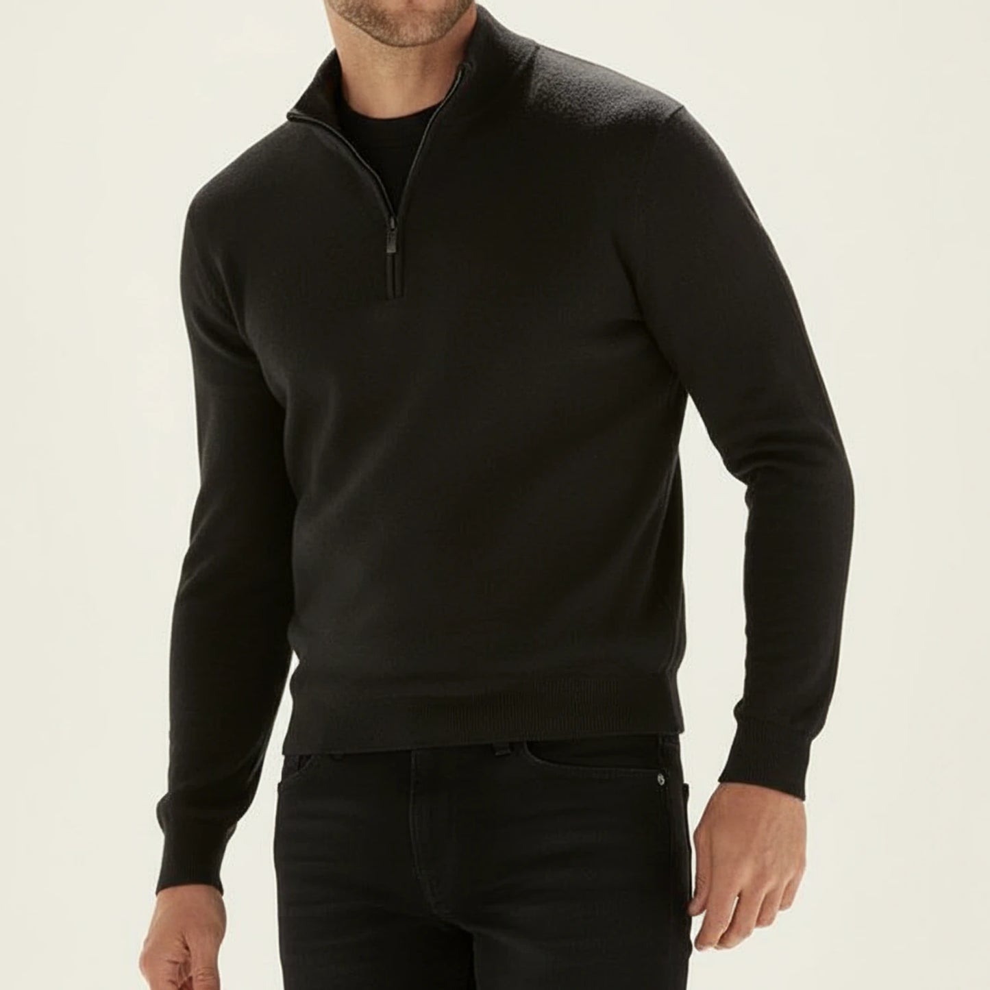 Men's Casual Quarter-Zip Sweater