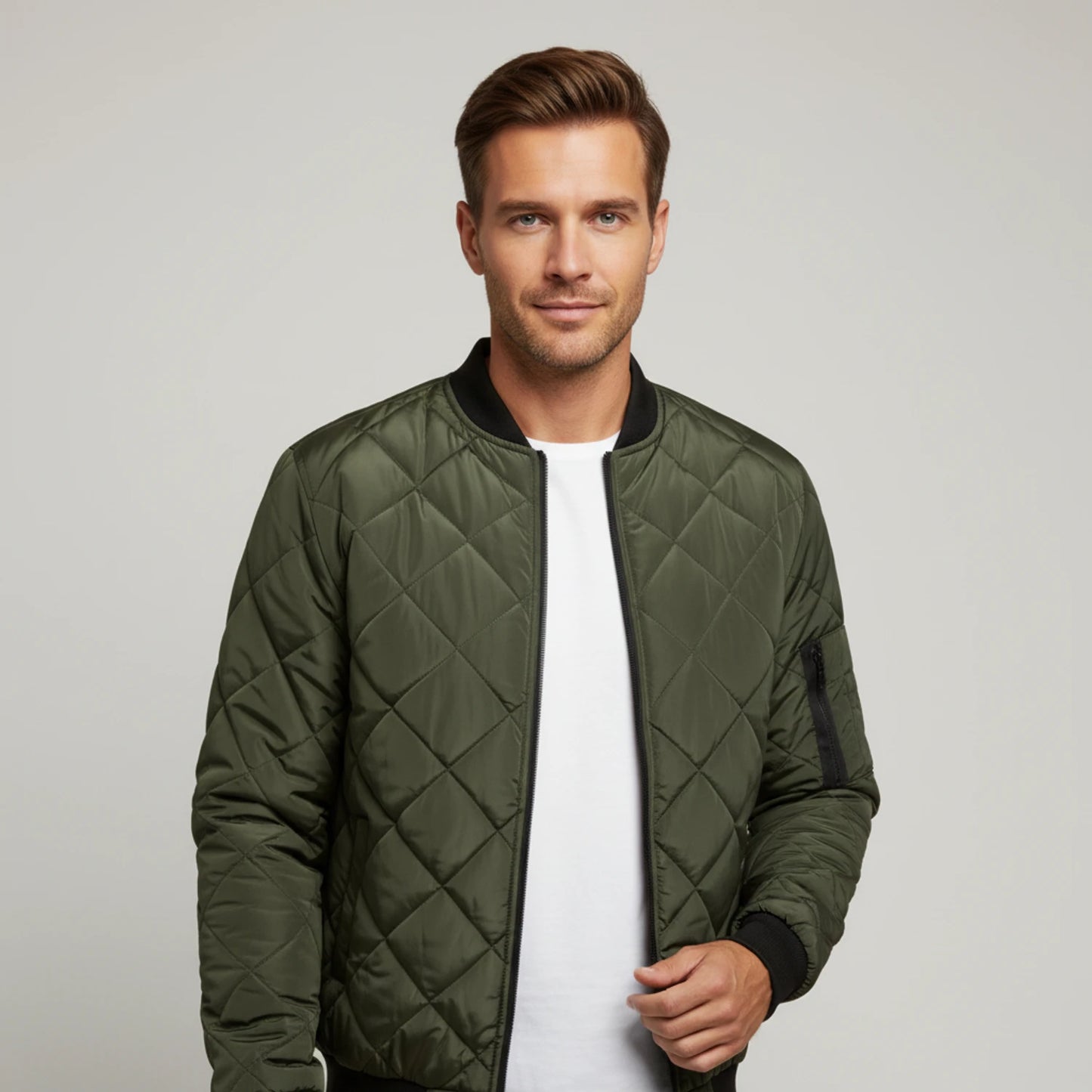 Men's Quilted Bomber Jacket image