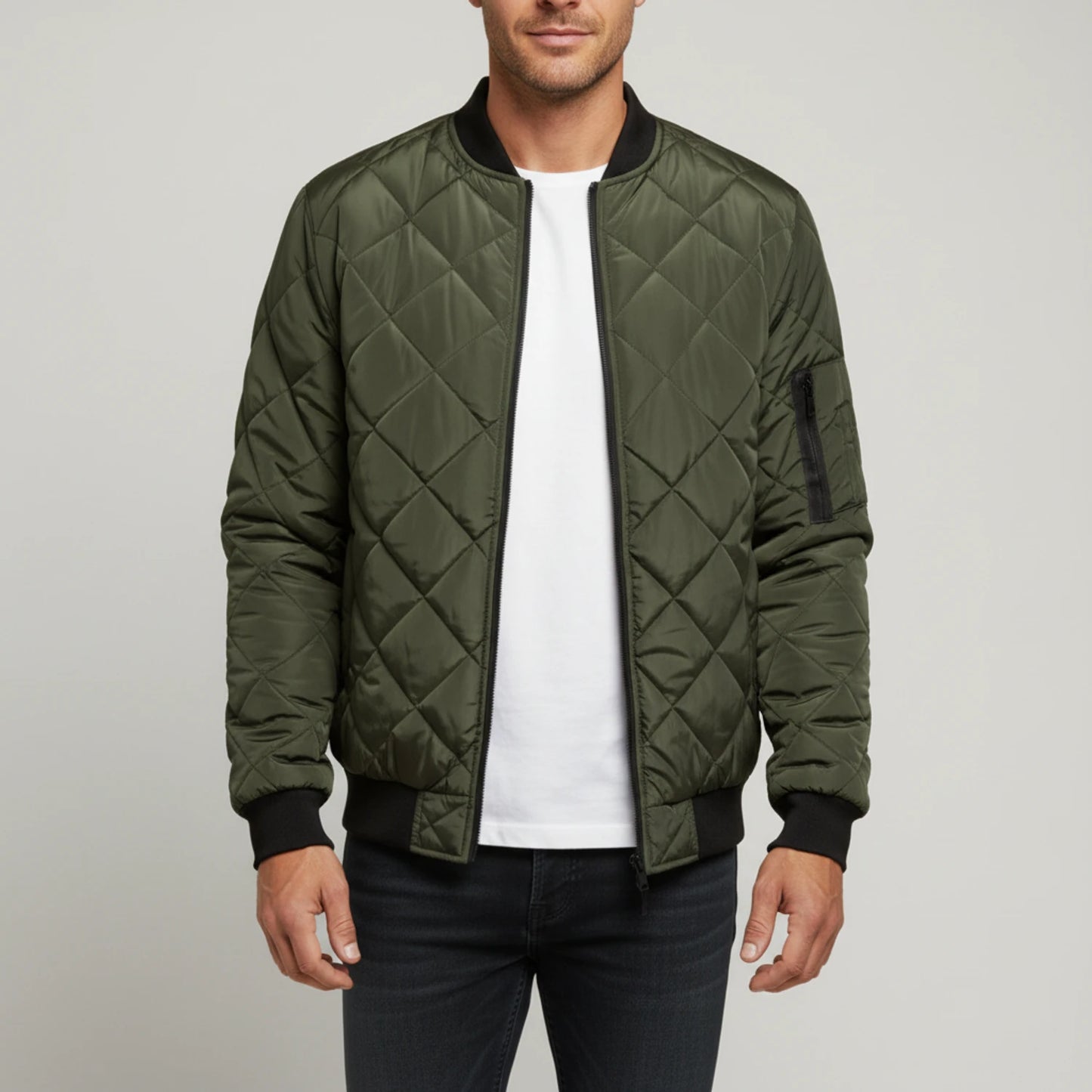 Men's Quilted Bomber Jacket image