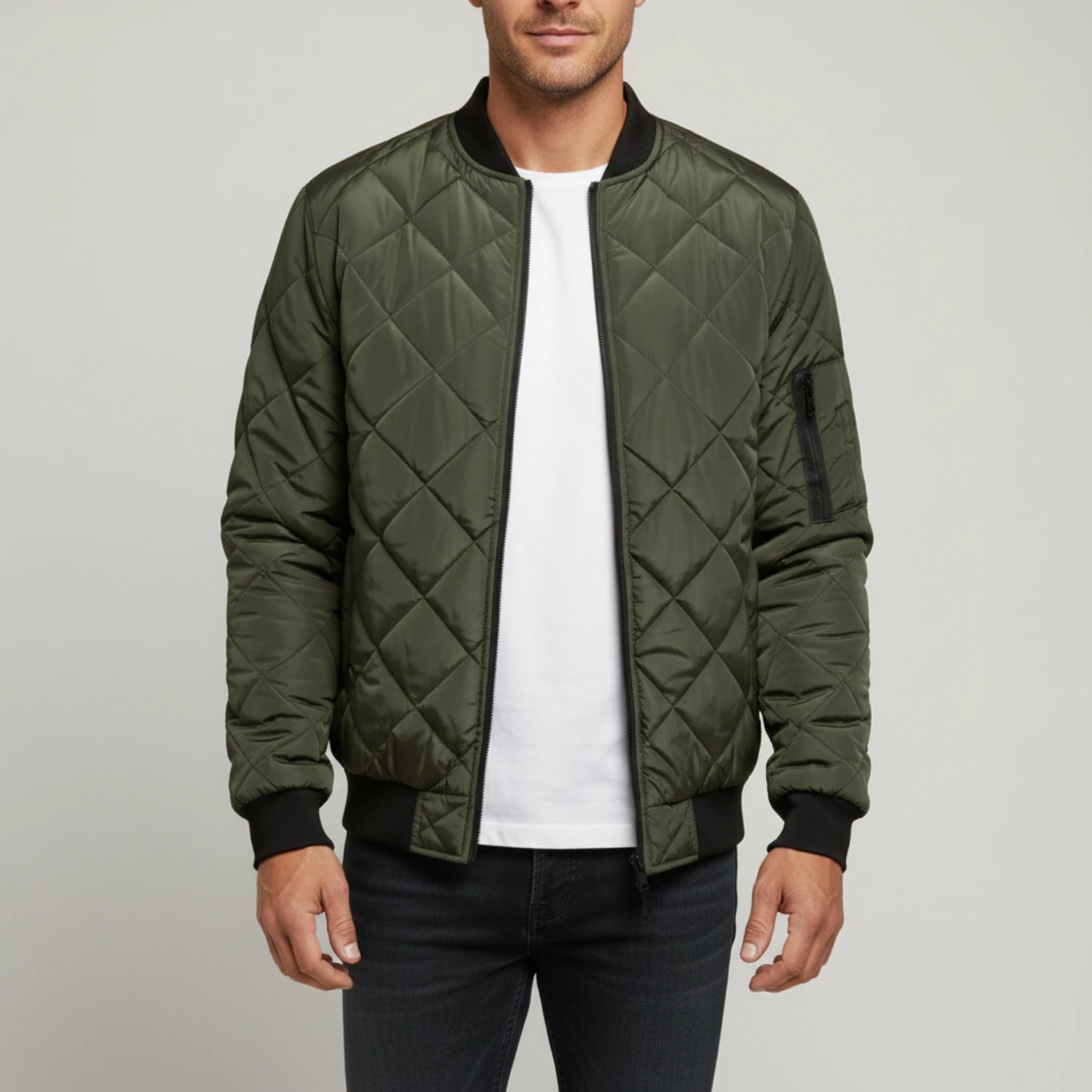 Men's Quilted Bomber Jacket image
