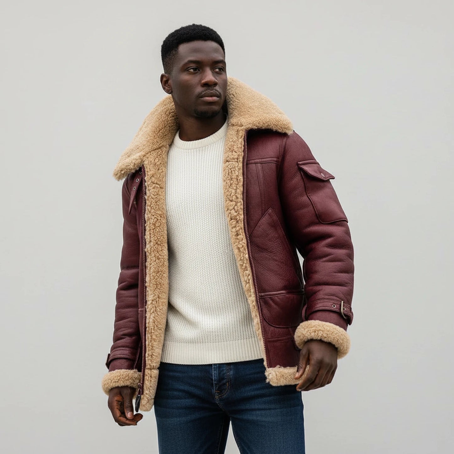 Men's Shearling Aviator Jacket