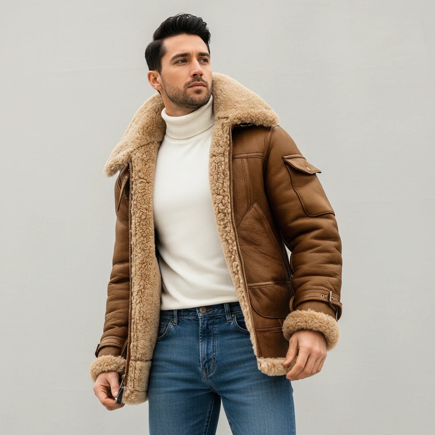 Men's Shearling Aviator Jacket