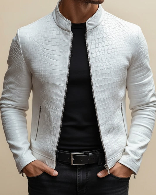Men's Slim Fit Croc Embossed Jacket
