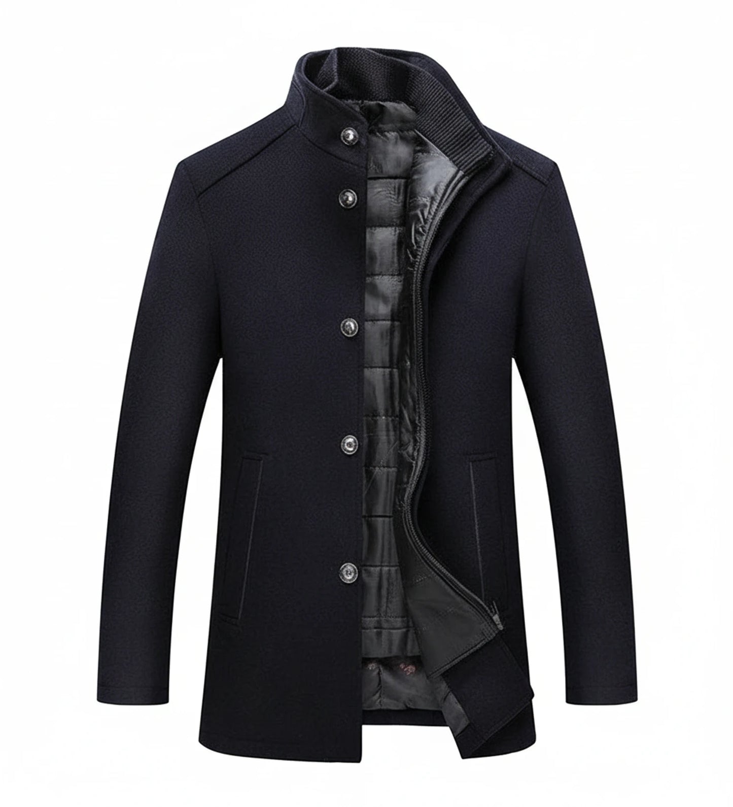 Men's Stand Collar Short Overcoat