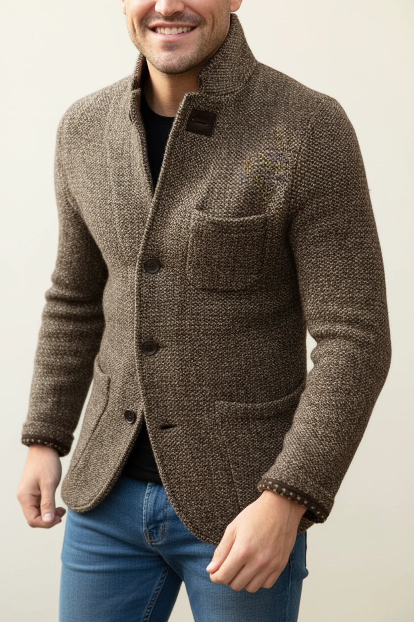 Men's Stand Collar Blazer Jacket