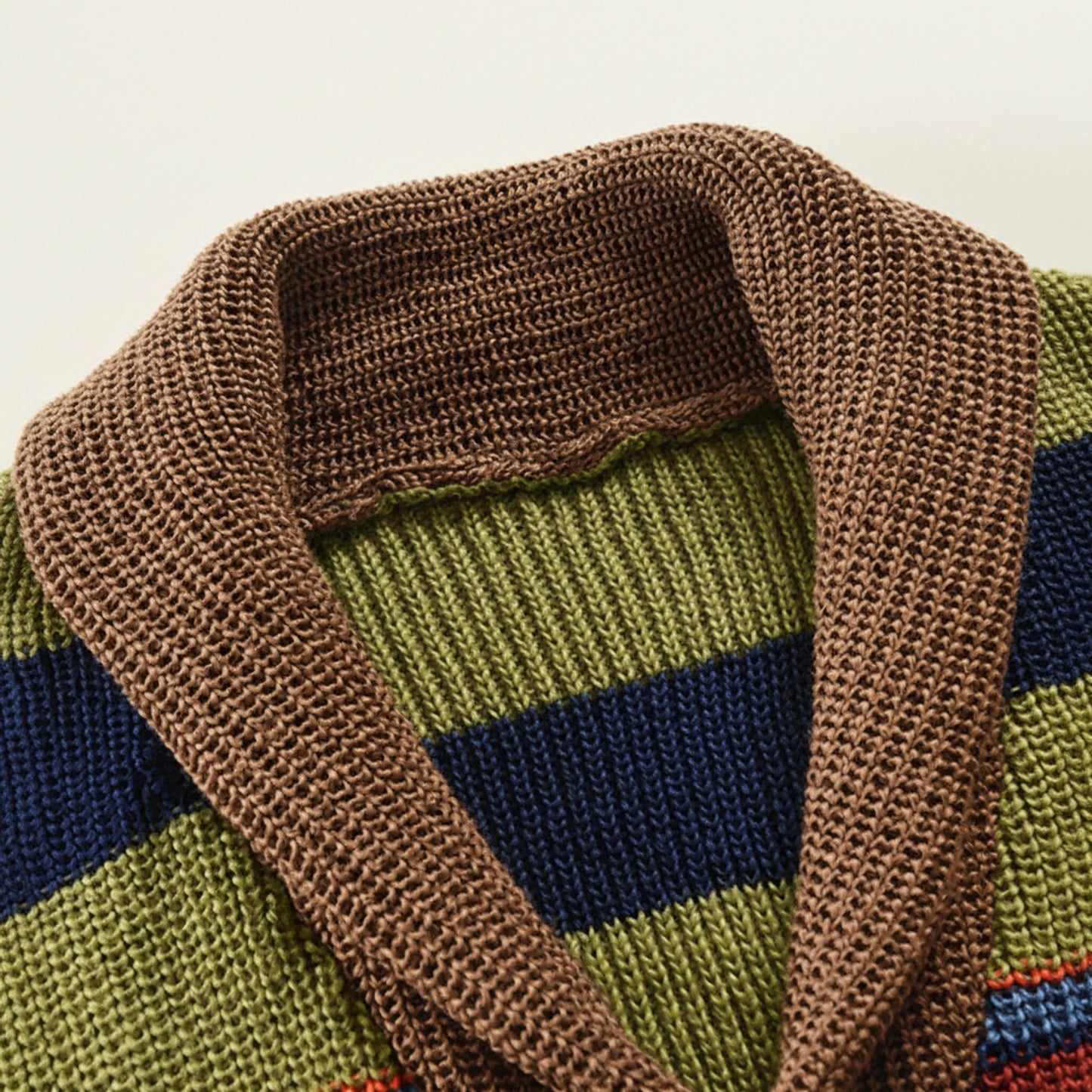 Men's Winter Striped Shawl Cardigan Sweater