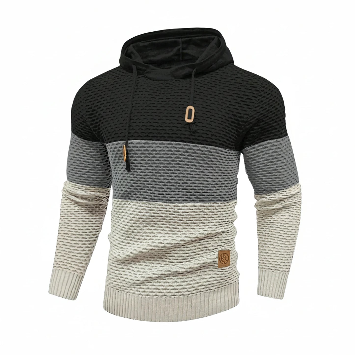 Men's Block Stripe Knit Hoodie