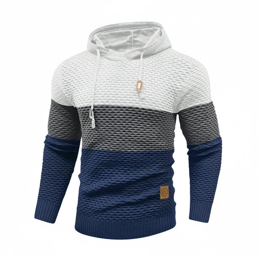 Men's Block Stripe Knit Hoodie