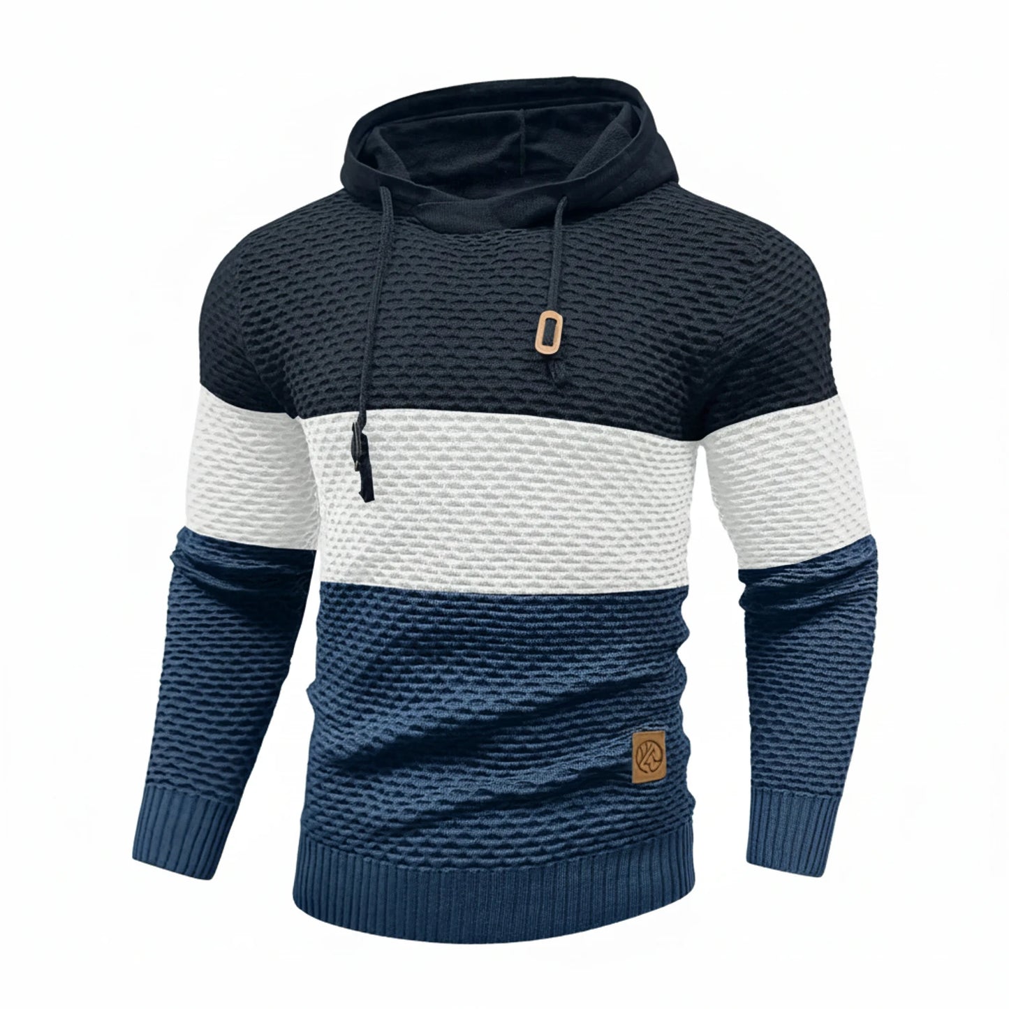 Men's Block Stripe Knit Hoodie