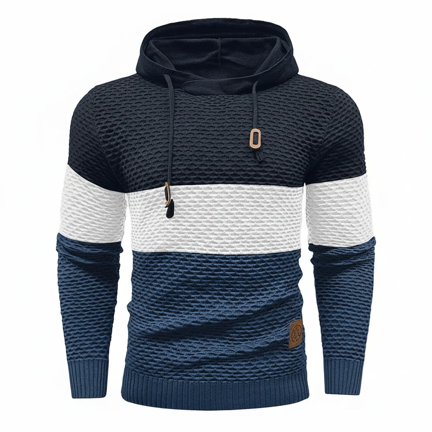 Men's Block Stripe Knit Hoodie