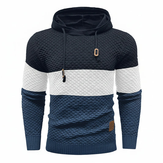 Men's Block Stripe Knit Hoodie